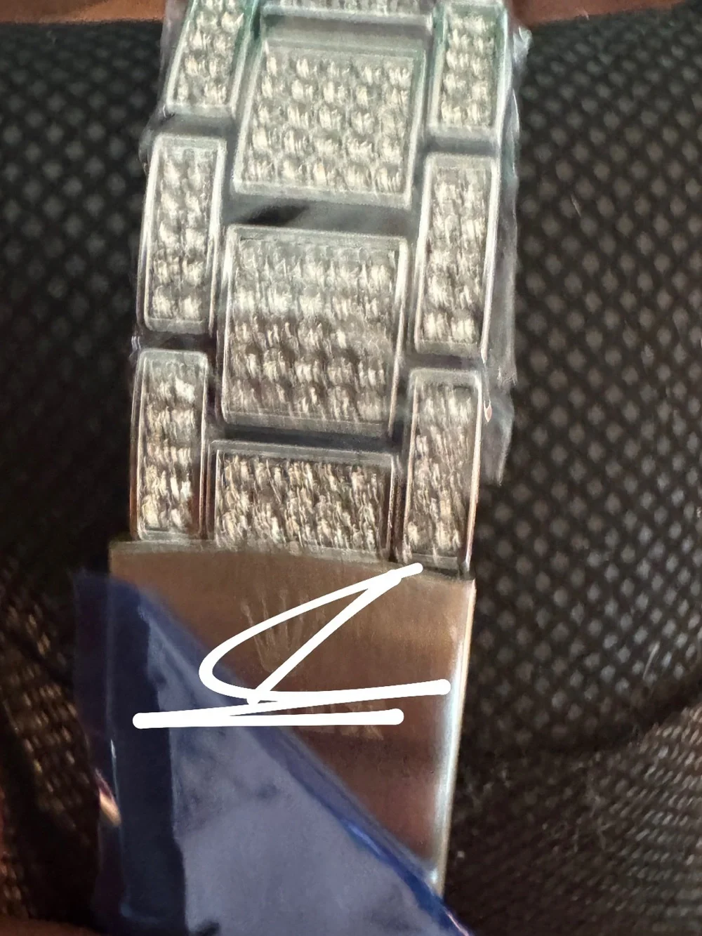 Polished Silver Smartwatch with Crystals